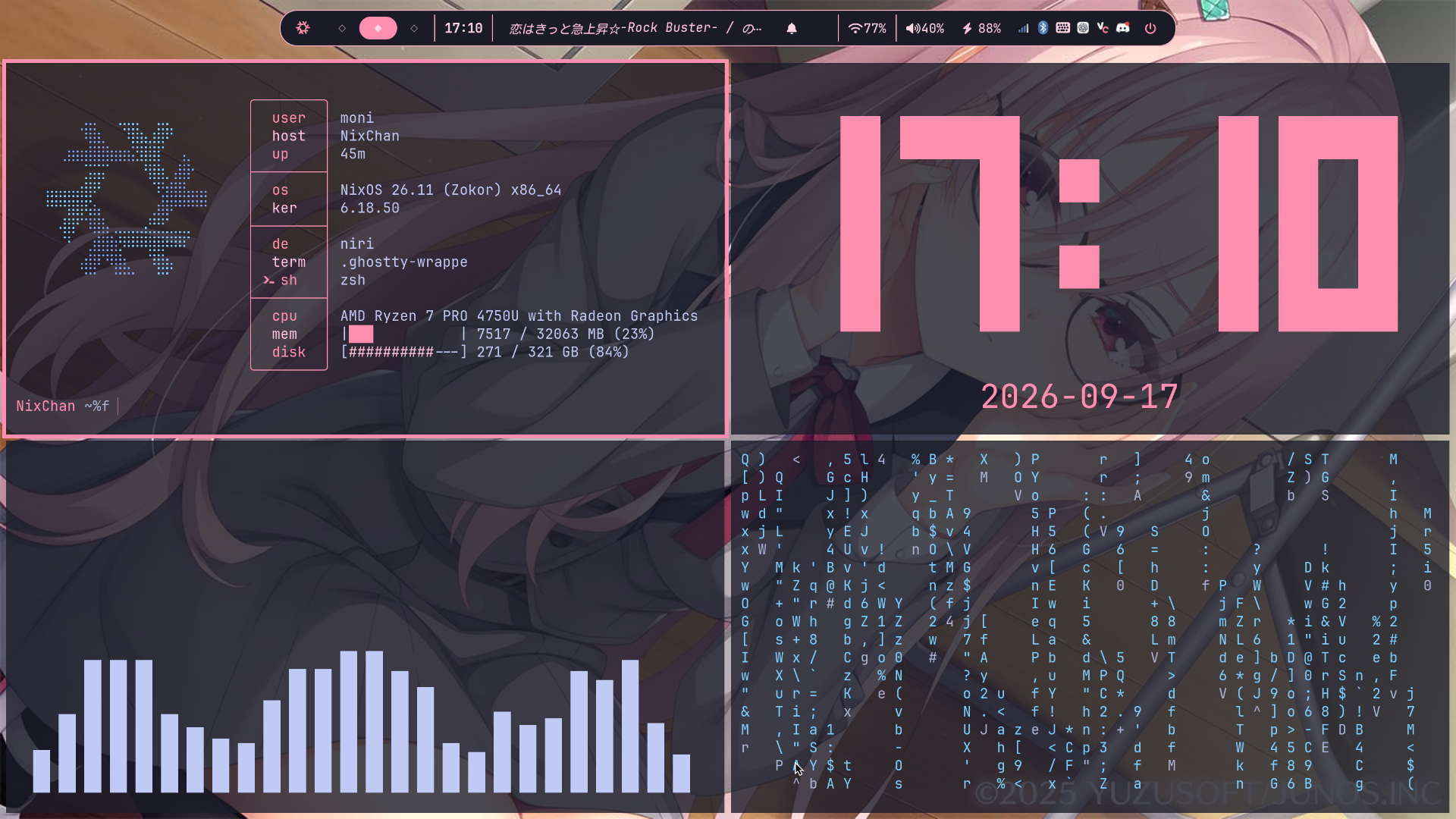 Nunoi's NixOS Niri desktop rice from the erogeDOTS dotfiles
