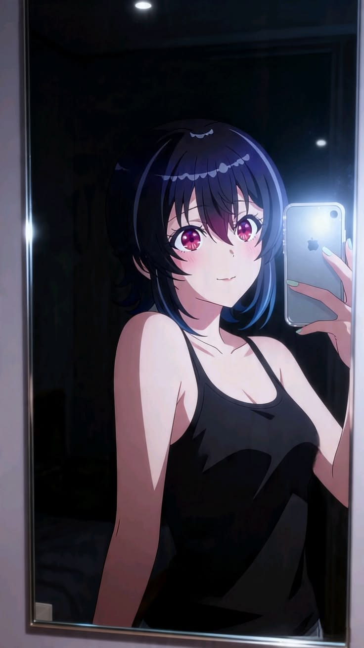 Anime founder opening a glowing MacBook representing phurip's portfolio route